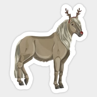 Mini-Horse Christmas Reindeer Rudolph Sticker